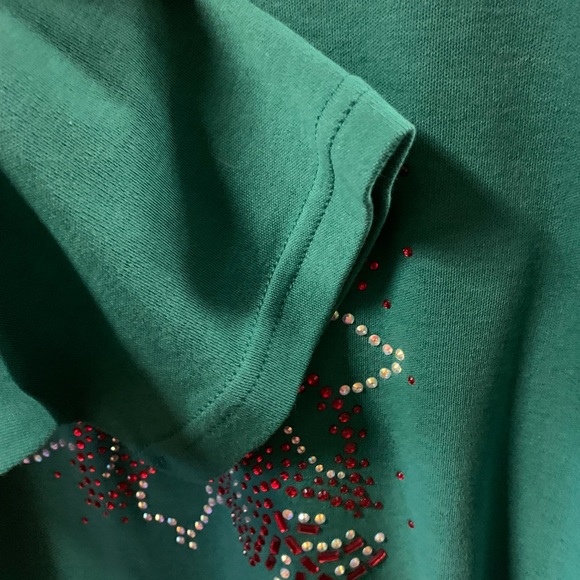 Quacker Factory plus size, scoop neck, 3/4 sleeve, holiday top - Picture 4 of 6